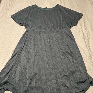 BloomChic Teal Eyelet Midi Dress